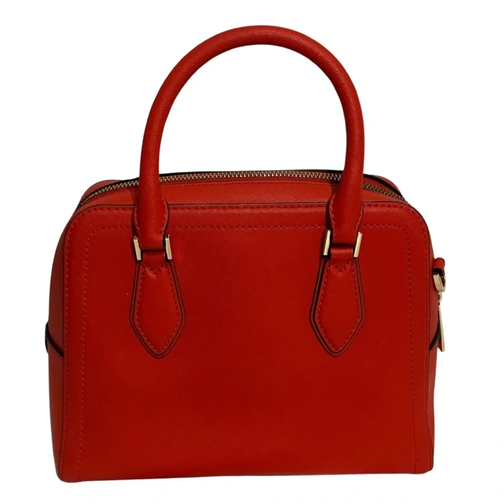 Michael Kors Saffiano Leather Satchel – Red MK Charm - Picture 2 of 13